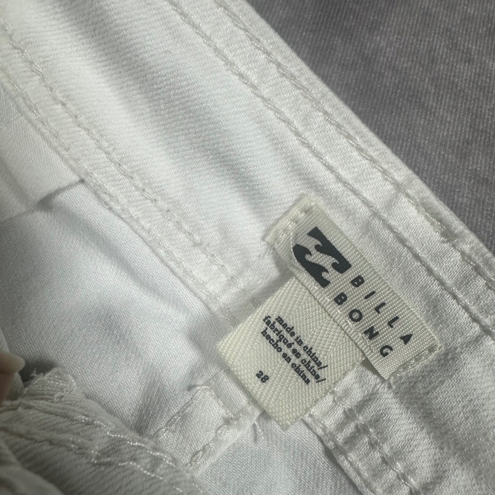 Billabong White Wide Leg Jeans Womens 28 High Rise Raw Hem Flare Denim Pants - Picture 7 of 11